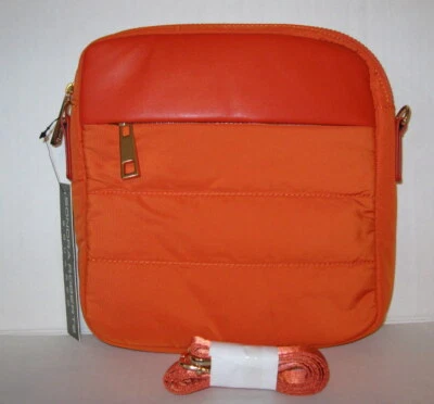 NUEVO Bolso Acolchado Sondra Roberts Cuadrado Naranja Poliéster SRB2-6736 Foto 1 de 3