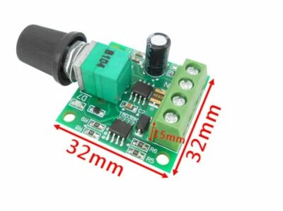 PWM DC 1.8V - 12V 2A Low Voltage Motor Speed Controller - Adjustable