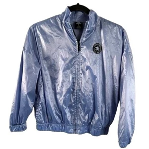 Converse Girls Purple Shiny Bomber Jacket, Sz Lg - Picture 1 of 14