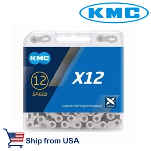 KMC X12 12-Speed Road / MTB Bike Chain Bulk 126L Silver fits SRAM Shimano Campy - Picture 1 of 1