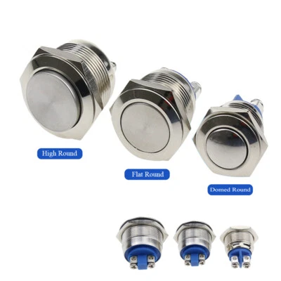 16mm 19mm 22mm Metal Push Button Switch Reset Momentary 3A/250V  Screw Foot - Image 1 of 4