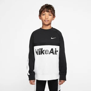 Nike Sportswear Air Big Kids' (Boys') Sweatshirt, CJ7850, Black/White, Large - Picture 1 of 5