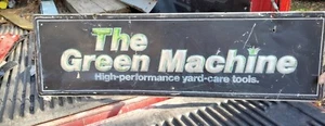 Original Vintage Metal Embossed Green Machine Service Dealer Sign 40x12 - Picture 1 of 1