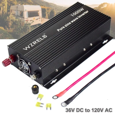 1000W 36V Pure Sine Wave Inverter Power Converter 110V 120V Car RV Truck Motor - Image 1 of 4