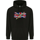 Supermarine Spitfire with the Union Jack Mens 80% Cotton Hoodie