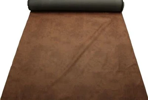 Nevada Antique Leather Suede Upholstery Fabric Tan Brown - Picture 1 of 1