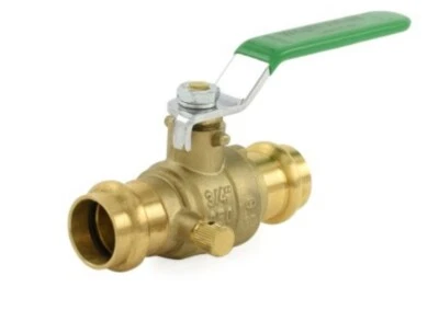 3/4" Pro Press Full Port Ball Valve w Vent Drain Waste Outlet (Lead Free) DZR - Image 1 of 4