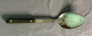 Cuillère de service EKCO inox vanadium massif manche marron 11,5" USA vintage - Photo 1/4