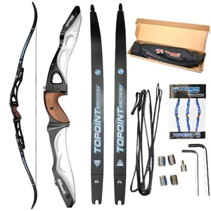 68'' Takedown Recurvebogen Jagdbogen Bogenschießen Wettbewerb 18-44lbs RH Bogen - Picture 1 of 17