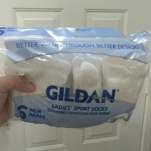Gildan white ladies size 3-9 no show sport socks slightly imperfect 6 pairs - Picture 1 of 2