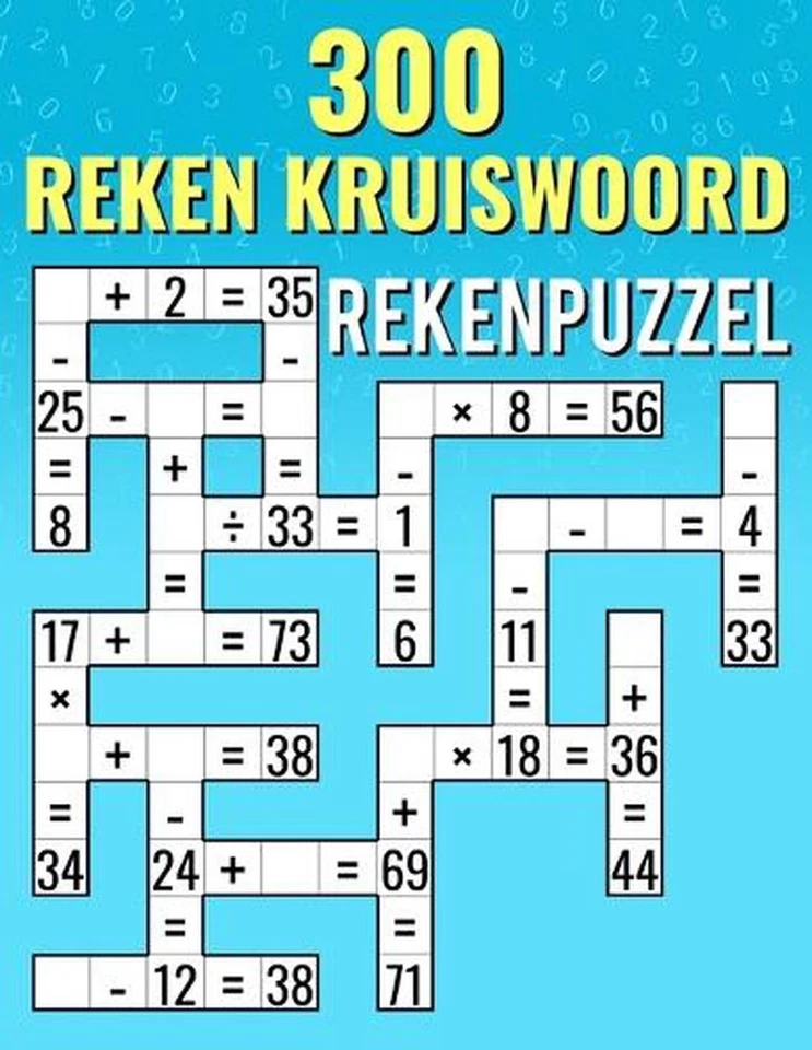 300 Reken Kruiswoord, Rekenpuzzels: Optellen, Aftrekken, Vermenigvuldigen en Del - Image 1 of 1