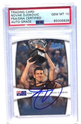 2008 ACE Novak Djokovic Signed #GS2 Australia Champion Card Psa Dna Auto 10 - Image 1 of 2