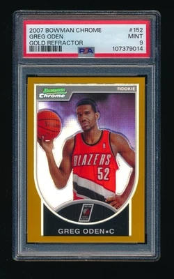 PSA 9 GREG ODEN 2007-08 BOWMAN REFRACTOR CROMADO DORADO RC #/99 *BLAZERS DE SENDERO* Foto 1 de 2