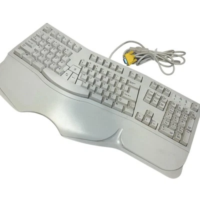 PC Concepts SK-6000 Ergonomic Keyboard PS/2 White Vintage White - Image 1 of 4