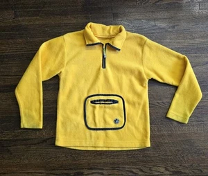 Vintage Starter Fleece Pullover Jacket Yellow Youth Front Pocket Collar - Picture 1 of 10