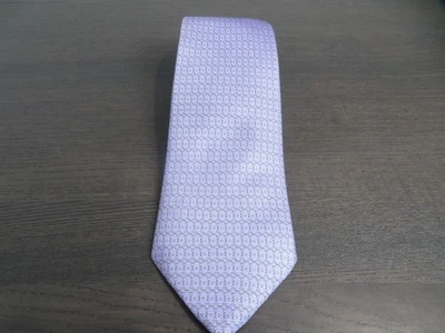 Corbata para hombre Andover Shop púrpura patrón geométrico hecha en Inglaterra clásica de lujo Foto 1 de 4