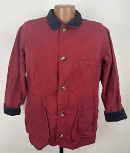 Vintage 90s Lands End Chore Coat YOUTH XL Corduroy Collar Wool Liner Barn Jacket - Picture 1 of 16