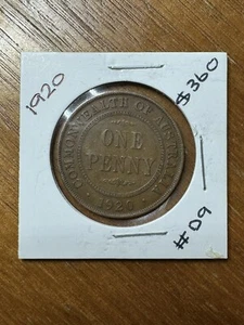 ๐1920 AUSTRALIAN PENNY MELBOURNE & SYDNEY HARDER DATE BRONZE COIN KGV #D9๐ - Picture 1 of 2