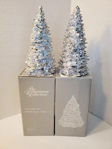 Vintage 8 Inch Table Top Christmas Trees Antique Silver Finish READ - Picture 1 of 5