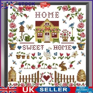 Partial Cross Stitch 14CT Cotton Thread DIY Sweet Home Printed Embroidery Kits - Picture 1 of 8