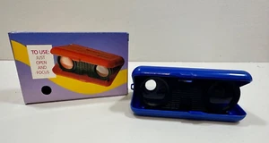 NOS Vintage Binoculars By Le World 3x25mm Plastic Folding Theater Compact Red - Picture 1 of 5