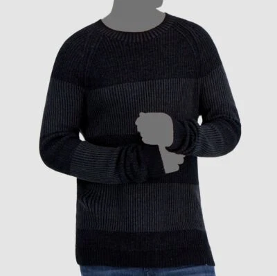 $69 INC Men's Black Cotton Classic-Fit Plaited Crewneck Sweater Size M - Image 1 of 2