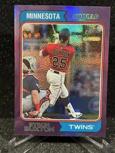 2023 Topps Heritage Purple Chrome Refractor Byron Buxton #15 Twins - Picture 1 of 2
