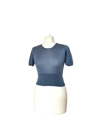 Prada Blue Cashmere Silk Short sleeves sweater Size IT 38 fits XS to S  - Image 1 of 4