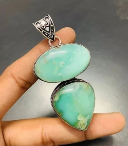 Chrysoprase Gemstone 925 Sterling Silver Handmade Pendant Jewelry Gift For Love - Picture 1 of 3