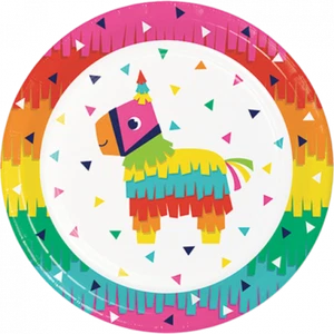 Mexican Taco Fiesta Party Supplies Dinner Plates Paper 8Pk Birthday Tableware - Picture 1 of 1
