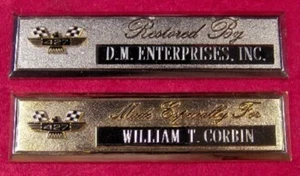 THUNDERBIRD 427 FLAGS - CUSTOM ENGRAVED DASH PLAQUE - Picture 1 of 1