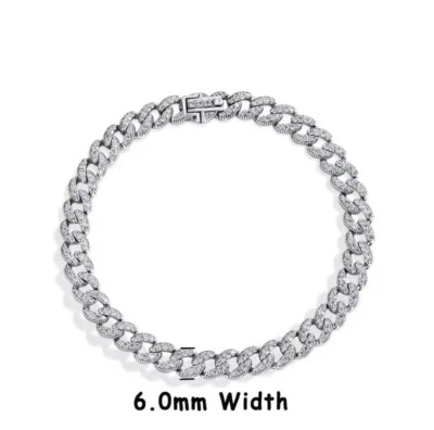3ct Cuban Bracelet Diamond Test Pass Lab-Created VVS1/D/Excellent Width 6mm 19cm - Image 1 of 3
