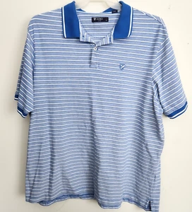 Daniel Cremieux Polo Shirt Men's 2XL XXL Blue Striped Cotton Short Sleeve E1 - Picture 1 of 3