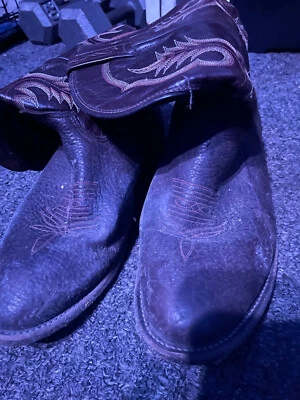 Tony Lama Vaquero Para Hombre Marrón Vaquero Botas Vaqueras Cuero Talla 13 D Estilo 1612 Foto 1 de 3