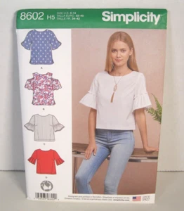 Simplicity 8602 Top with 2 Lengths, Sleeve Variations Misses' 6-14 Pattern Uncut - Picture 1 of 2