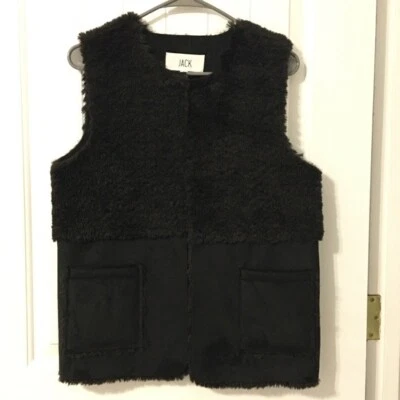 Chaleco Jack by BB Dakota negro de piel sintética y gamuza talla pequeña nuevo sin etiquetas Foto 1 de 4