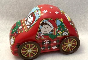 RARO Lata de Caramelo Rojo Navidad Peanuts Snoopy 2018 Japón Vacaciones Coleccionable - Imagen 1 de 5