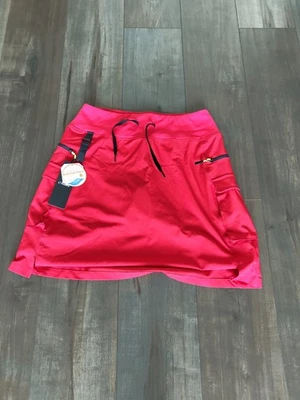 Pantalones cortos deportivos rojos para mujer L tenis correr golf ropa deportiva UPF50+ mecha de humedad Foto 1 de 4