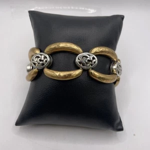 Brighton Chain Link Silver & Gold Tone Bracelet 3.5” (44.68g) - Picture 1 of 14