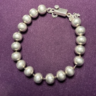 "Pulsera de plata de ley Silpada de 8,50"" bellamente hecha con cuentas de 9,5 mm" Foto 1 de 4