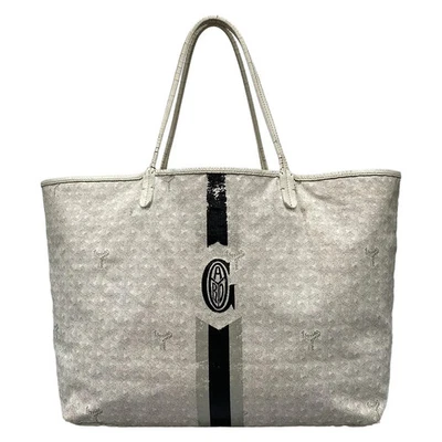 Auth GOYARD Saint Louis GM White Coated Canvas Leather Tote Bag - Image 1 of 4