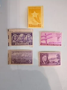 3 Cent US Postage Stamps-FDR, Ft Kearny, Telegraph, Progress Women,Gold Star NEW - Picture 1 of 7