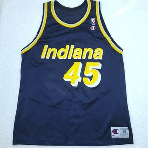 VINTAGE Champion #45 Rik Smits Indiana Pacers navy blue NBA jersey size 48 L XL - Picture 1 of 6