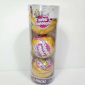5 Surprise Mini Brands Collectible Toy 3 Pack Series 2 Gold Ball NEW - Picture 1 of 5