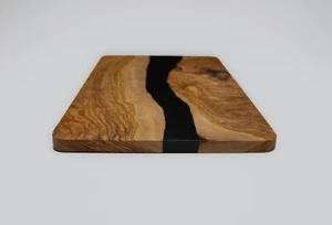 Chopping board | Olive Wood & Black Resin | Gift | Christmas | Charcuterie board - Picture 1 of 9