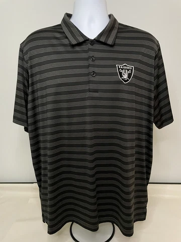 Raiders Men’s XL Short Sleeve Polo Gray Black NFL Antigua Cover
