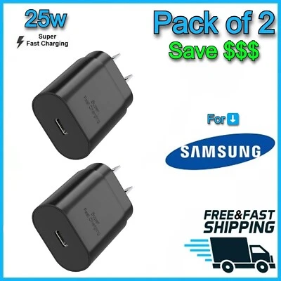 2 PACK Super Fast Wall Charger Adapter For Samsung Galaxy S24 S23 S22 S21 Ultra - Image 1 of 3