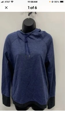 Karen Hart Women's Blue/Gray Pullover Hoodie Sz XL New Was $75 - Image 1 of 4