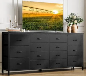 14 Drawer Dresser, 63" Dresser TV Stand With Power Outlet for Up To 75 Inch Tvs - Picture 1 of 27