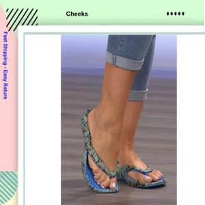 Tony Little CHEEKS  Health Sandals, One Piece Foot Technology;Snake Blue 7 - Picture 1 of 9